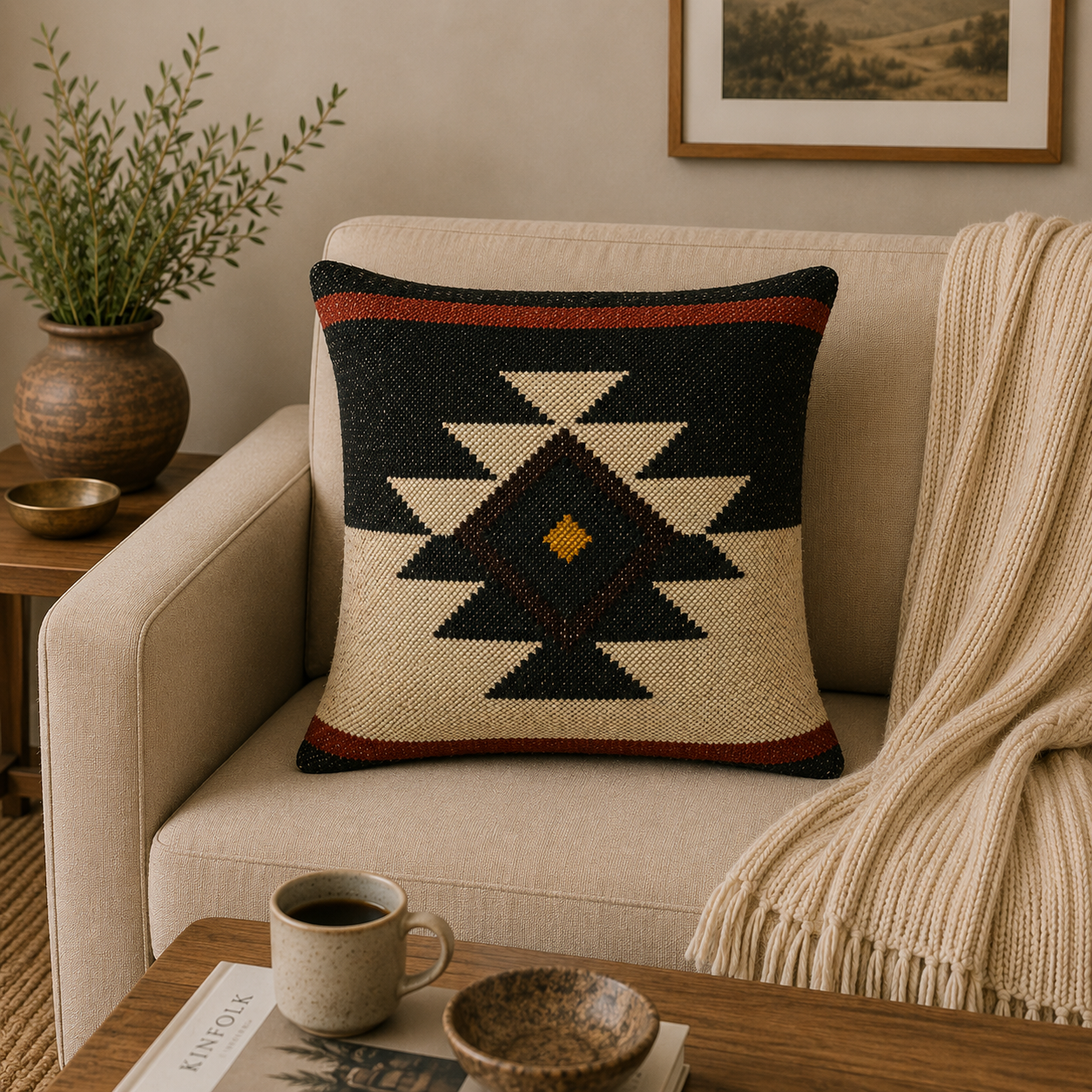Aztec Sun Kilim Cushion Cover